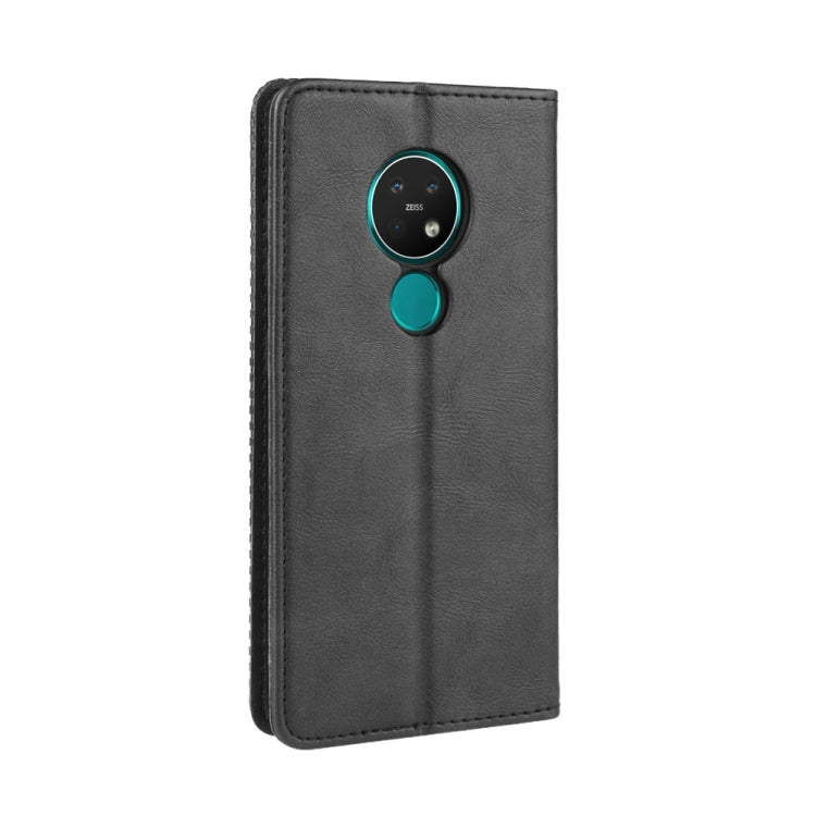 For Nokia 7.2 / Nokia 6.2 Magnetic Buckle Retro Crazy Horse Texture Horizontal Flip Leather Case , with Holder & Card Slots & Photo Frame(Black) - Nokia Cases by PMC TechLife | Online Shopping South Africa | PMC TechLife | Buy Now Pay Later Mobicred