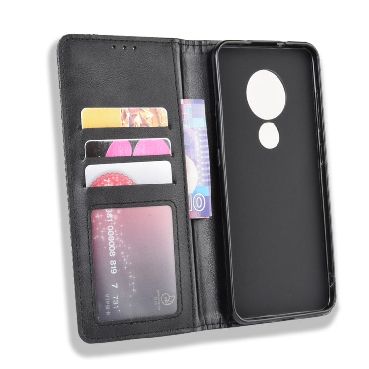 For Nokia 7.2 / Nokia 6.2 Magnetic Buckle Retro Crazy Horse Texture Horizontal Flip Leather Case , with Holder & Card Slots & Photo Frame(Black) - Nokia Cases by PMC TechLife | Online Shopping South Africa | PMC TechLife | Buy Now Pay Later Mobicred
