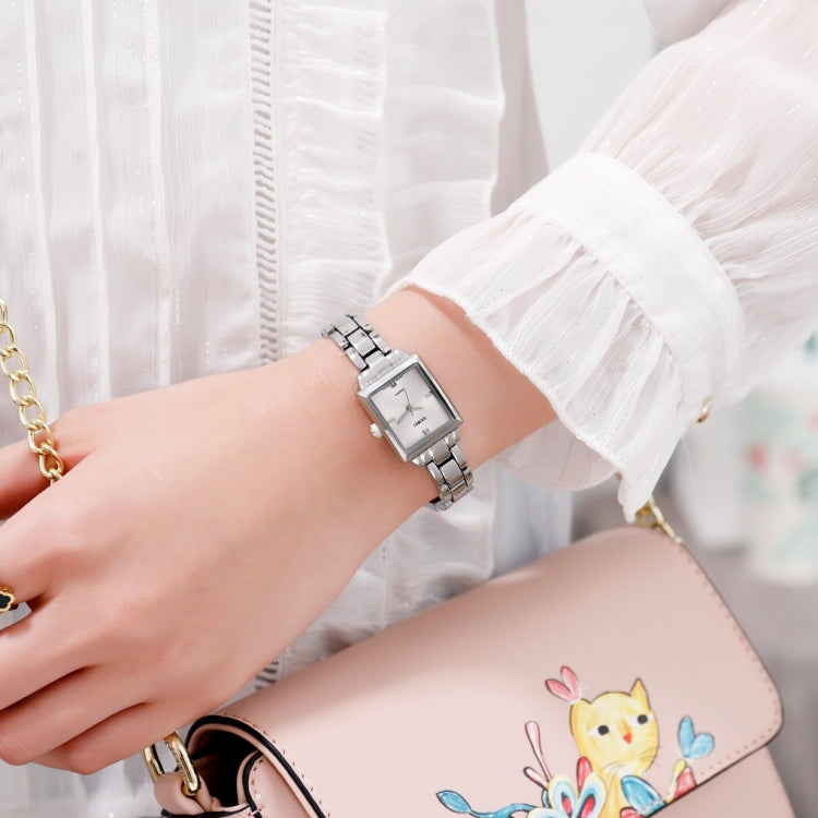 SKMEI 1407 Business Fashion Watch with Diamonds Delicate and Elegant Square Zinc Alloy Quartz Watch for Women Silvery - free shipping - PMC TechLife - Order now!