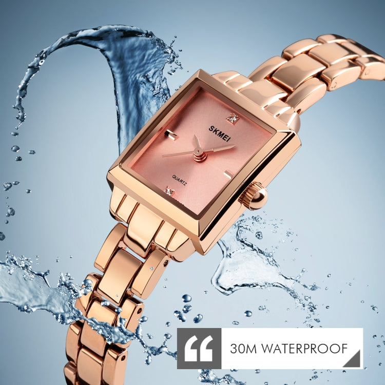 SKMEI 1407 Business Fashion Watch with Diamonds Delicate and Elegant Square Zinc Alloy Quartz Watch for Women Silvery - free shipping - PMC TechLife - Order now!