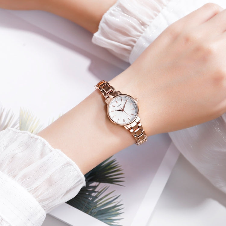 Skmei 1410 Lady Quartz Watch European and American Fashion Watch Business Leisure Steel Belt Lady Watch(Rose Gold) - free shipping - PMC TechLife - Order now!