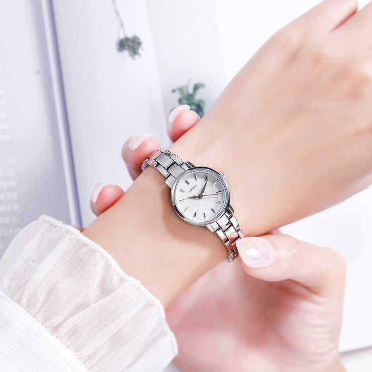 Skmei 1410 Lady Quartz Watch European and American Fashion Watch Business Leisure Steel Belt Lady Watch(Silver) - free shipping - PMC TechLife - Order now!