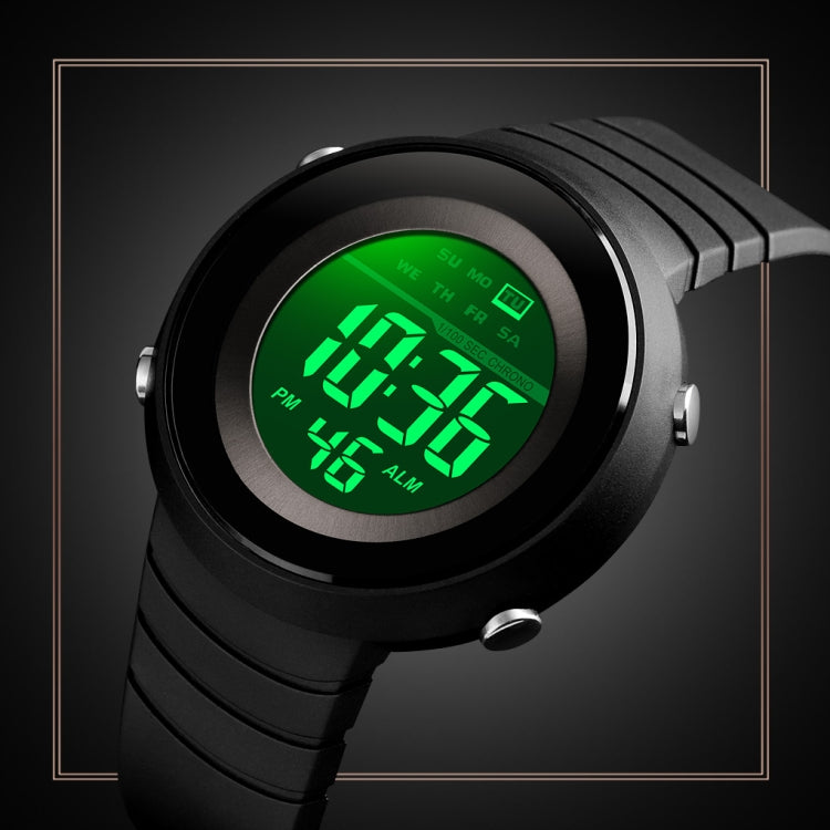 SKMEI 1497 Fashion Simple Backlight Single Display Electronic Watch Timing Alarm Watch(Black  White) - free shipping - PMC TechLife - Order now!