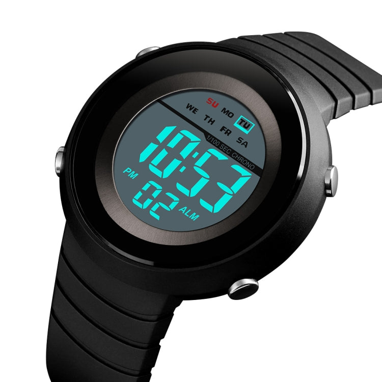 SKMEI 1497 Fashion Simple Backlight Single Display Electronic Watch Timing Alarm Watch(Black  White) - free shipping - PMC TechLife - Order now!