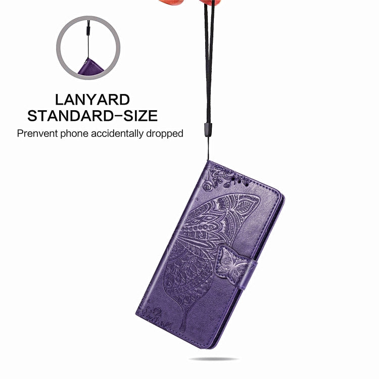For OPPO A5 (2020) / A9 (2020) Butterfly Love Flower Embossed Horizontal Flip Leather Case with Bracket Lanyard Card Slot Wallet(Dark Purple) - OPPO Cases by PMC TechLife | Online Shopping South Africa | PMC TechLife | Buy Now Pay Later Mobicred