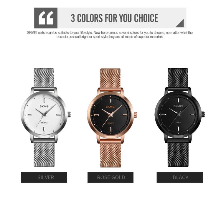 SKMEI 1528 Simple Fashion Lady Watch Casual Netting Scale(Silvery) - free shipping - PMC TechLife - Order now!