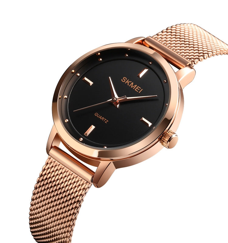 SKMEI 1528 Simple Fashion Lady Watch Casual Netting Scale(Rose Gold) - free shipping - PMC TechLife - Order now!