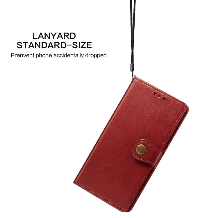 For OPPO A5 2020 / A9 2020 Retro Solid Color Leather Buckle Phone Case with Lanyard & Photo Frame & Card Slot & Wallet & Stand Function(Red) - free shipping - PMC TechLife - Order now!