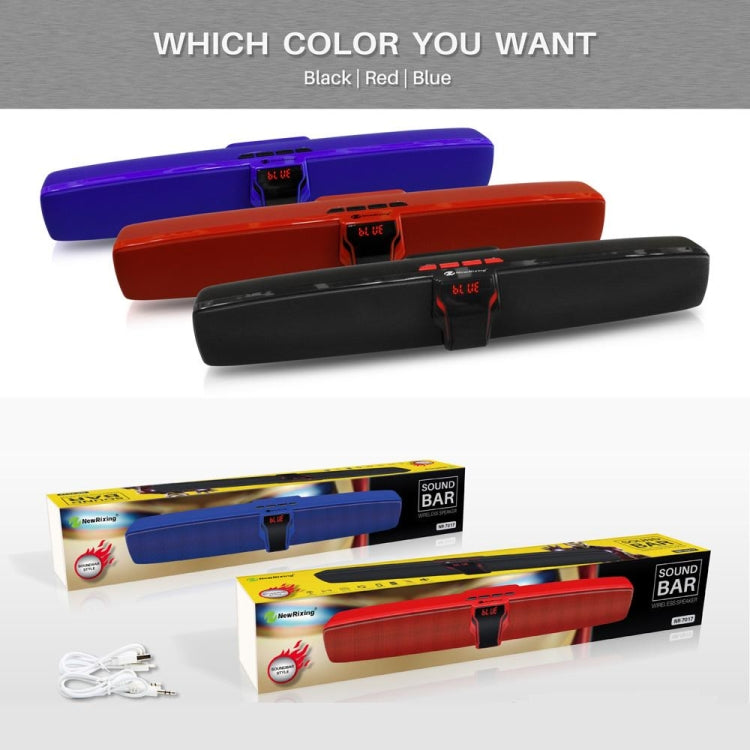 New Rixing NR7017 TWS Portable 10W Stereo Surround Soundbar Bluetooth Speaker with Microphone(Blue) - free shipping - PMC Jewellery - Order now!