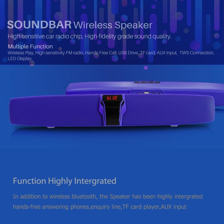 New Rixing NR7017 TWS Portable 10W Stereo Surround Soundbar Bluetooth Speaker with Microphone(Blue) - free shipping - PMC Jewellery - Order now!