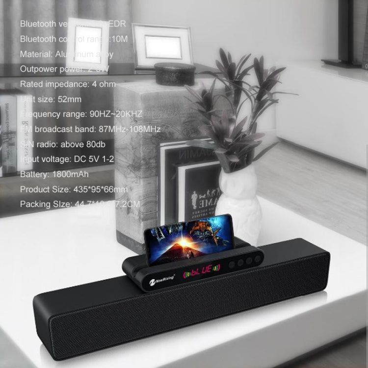 Newrixing NR-5017 LED Bluetooth Portable Speaker TWS Connection Loudspeaker Sound System 10W Stereo Surround Speaker(Rose Gold) - free shipping - PMC Jewellery - Order now!