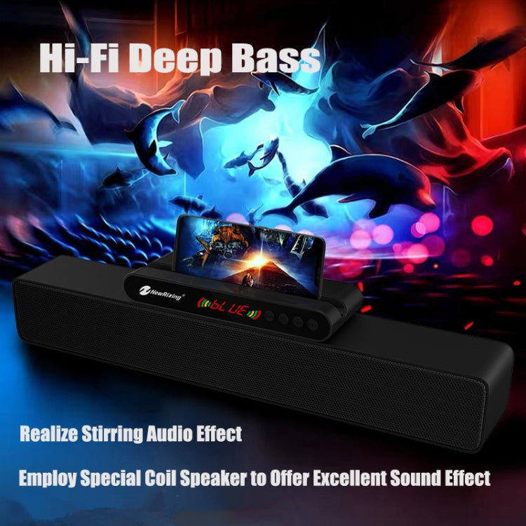 Newrixing NR-5017 LED Bluetooth Portable Speaker TWS Connection Loudspeaker Sound System 10W Stereo Surround Speaker(Rose Gold) - free shipping - PMC Jewellery - Order now!