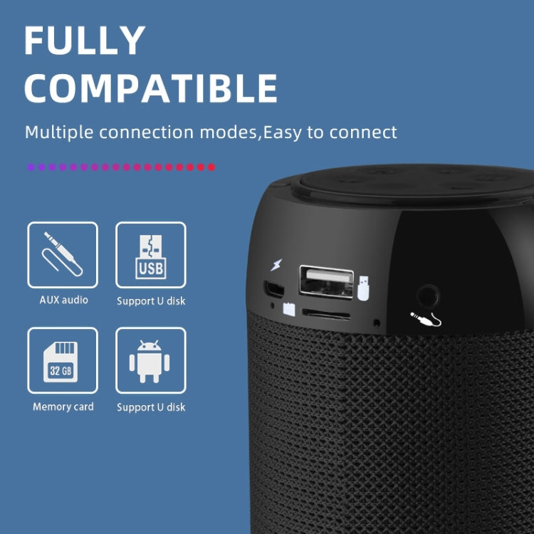 T&G TG113C Column Portable Bluetooth Mini Speaker FM Radio Waterproof Subwoofer Phone Holder Wireless Loundpeakers(Blue) - free shipping - PMC Jewellery - Order now!
