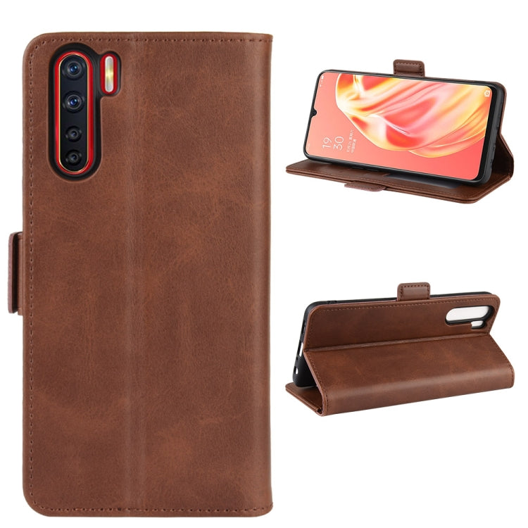 For OPPO A91 Dual-side Magnetic Buckle Horizontal Flip PU Leather Case with Holder & Card Slots & Wallet(Brown) - OPPO Cases by PMC TechLife | Online Shopping South Africa | PMC TechLife | Buy Now Pay Later Mobicred