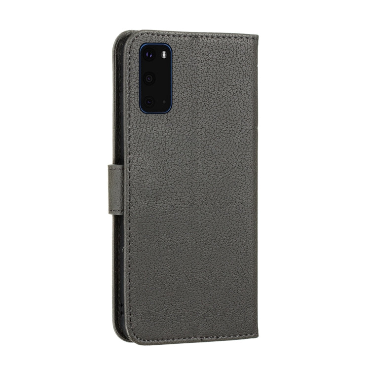 For Galaxy S20+ Litchi Texture Feather Embossing Horizontal Flip PU Leather Case with Holder & Card Slots & Wallet & Photo Frame & Lanyard(Grey) - Galaxy Phone Cases by PMc TechLife | Online Shopping South Africa | PMc TechLife | Buy Now Pay Later Mobicred