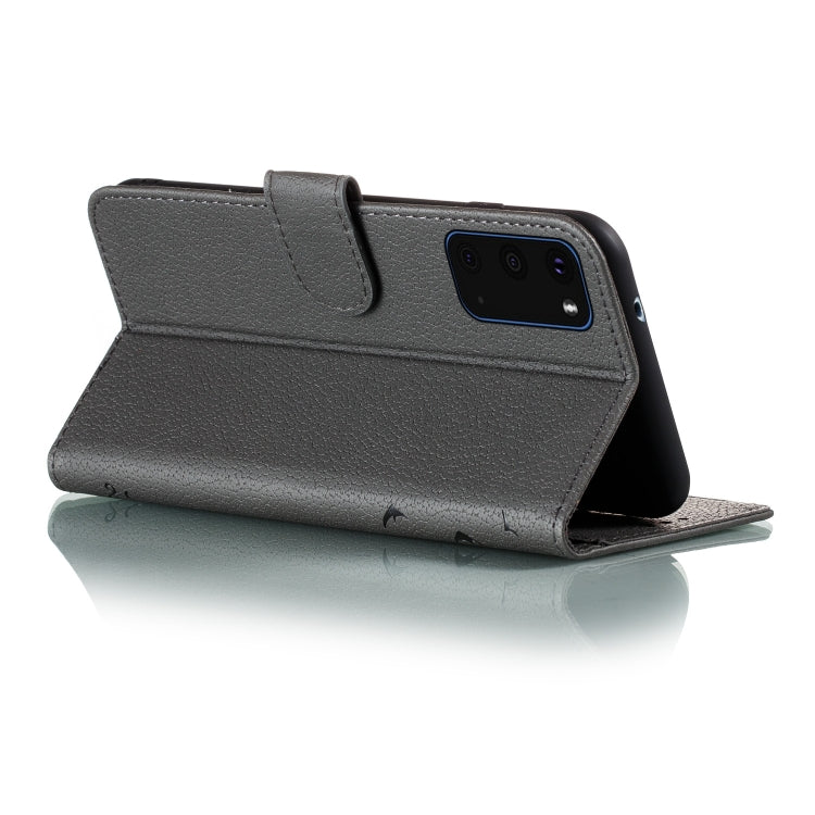 For Galaxy S20+ Litchi Texture Feather Embossing Horizontal Flip PU Leather Case with Holder & Card Slots & Wallet & Photo Frame & Lanyard(Grey) - Galaxy Phone Cases by PMc TechLife | Online Shopping South Africa | PMc TechLife | Buy Now Pay Later Mobicred