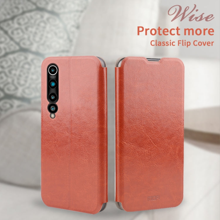 For Xiaomi Mi 10 MOFI Rui Series Classical Leather Embedded Steel Plate All-inclusive Horizontal Flip PU Leather Case(Red) - Xiaomi Cases by MOFI | Online Shopping South Africa | PMC TechLife | Buy Now Pay Later Mobicred