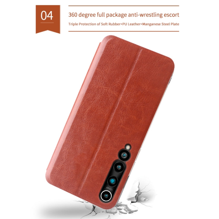 For Xiaomi Mi 10 MOFI Rui Series Classical Leather Embedded Steel Plate All-inclusive Horizontal Flip PU Leather Case(Red) - Xiaomi Cases by MOFI | Online Shopping South Africa | PMC TechLife | Buy Now Pay Later Mobicred
