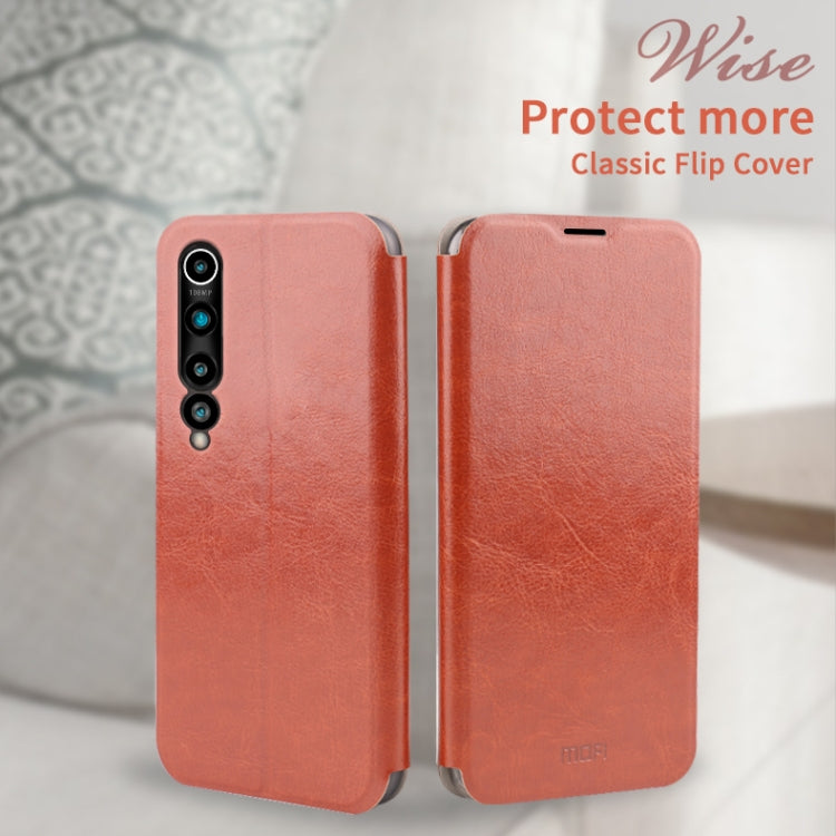 For Xiaomi Mi 10 Pro MOFI Rui Series Classical Leather Embedded Steel Plate All-inclusive Horizontal Flip PU Leather Case(Blue) - Xiaomi Cases by MOFI | Online Shopping South Africa | PMC TechLife