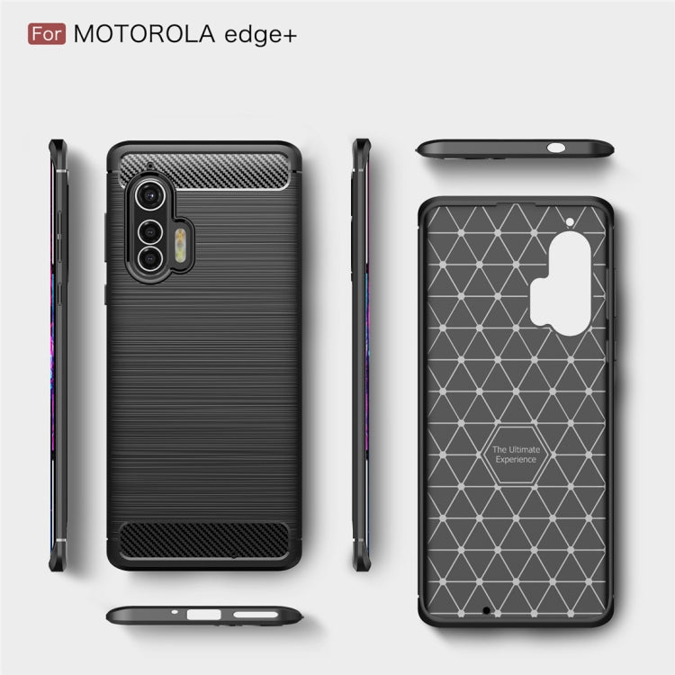 For Motorola Moto Edge Plus Brushed Texture Carbon Fiber TPU Case(Navy Blue) - Motorola Cases by PMC TechLife | Online Shopping South Africa | PMC TechLife