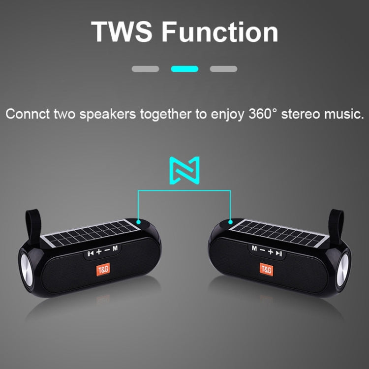 T&G TG182 Portable Column Wireless Stereo Music Box Solar Power waterproof USB AUX FM radio super bass(Black) - free shipping - PMC Jewellery - Order now!