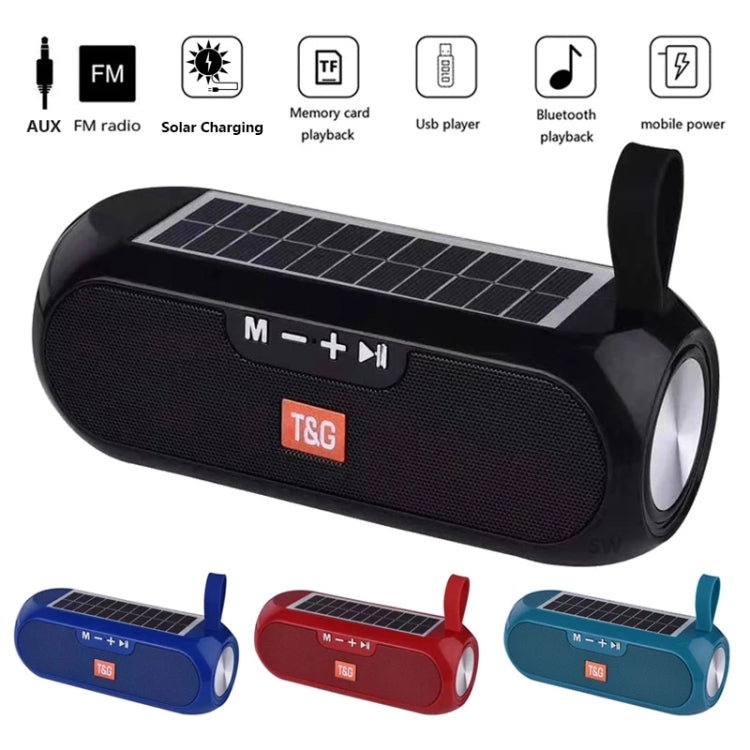 T&G TG182 Portable Column Wireless Stereo Music Box Solar Power waterproof USB AUX FM radio super bass(Grey) - free shipping - PMC Jewellery - Order now!