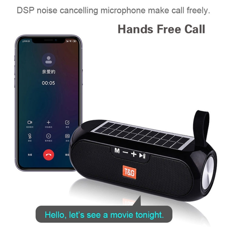 T&G TG182 Portable Column Wireless Stereo Music Box Solar Power waterproof USB AUX FM radio super bass(Grey) - free shipping - PMC Jewellery - Order now!
