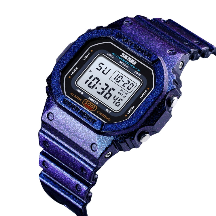 Skmei 1608 Multi-Function Student Electronic Watch Waterproof Timing Silicone Sports Watch(Blue) - free shipping - PMC TechLife - Order now!