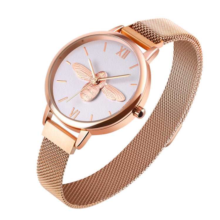 Skmei 9212 Fashion Lady Quartz Watch Student Female Temperament Waterproof Magnetic Suction Net Belt Watch(White) - free shipping - PMC TechLife - Order now!