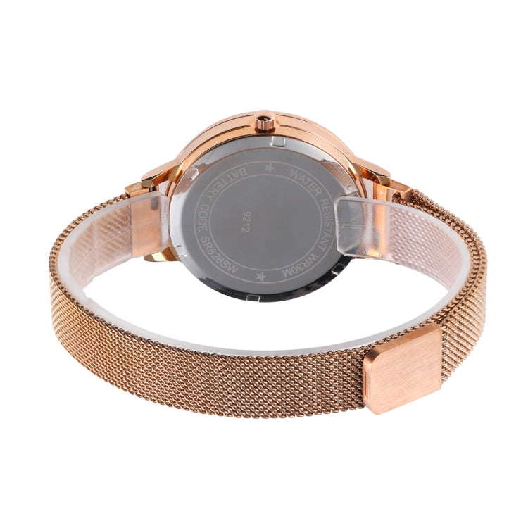 Skmei 9212 Fashion Lady Quartz Watch Student Female Temperament Waterproof Magnetic Suction Net Belt Watch(White) - free shipping - PMC TechLife - Order now!