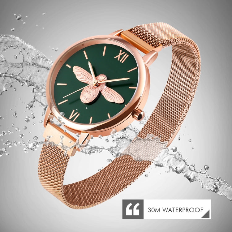 Skmei 9212 Fashion Lady Quartz Watch Student Female Temperament Waterproof Magnetic Suction Net Belt Watch(White) - free shipping - PMC TechLife - Order now!