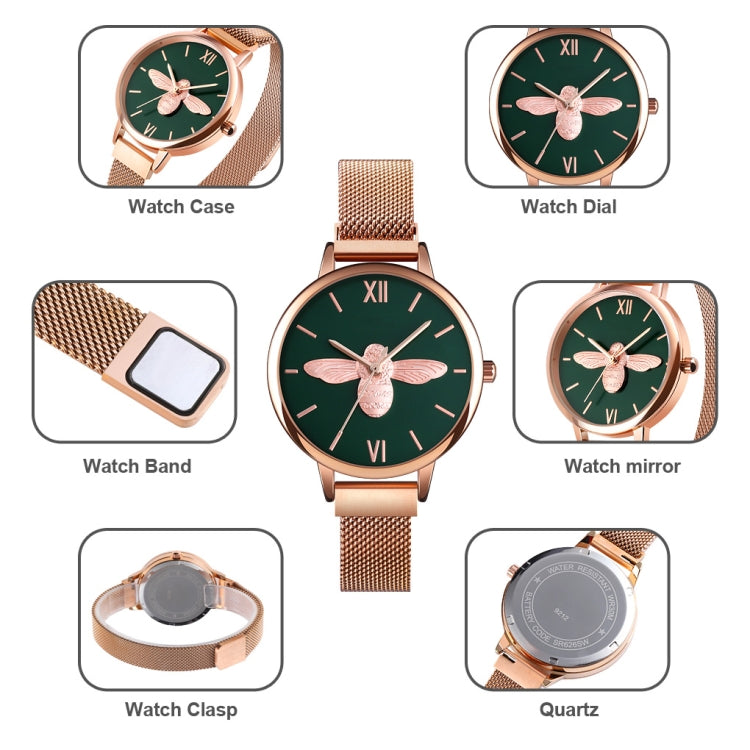 Skmei 9212 Fashion Lady Quartz Watch Student Female Temperament Waterproof Magnetic Suction Net Belt Watch(White) - free shipping - PMC TechLife - Order now!