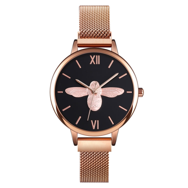 Skmei 9212 Fashion Lady Quartz Watch Student Female Temperament Waterproof Magnetic Suction Net Belt Watch(Black) - free shipping - PMC TechLife - Order now!