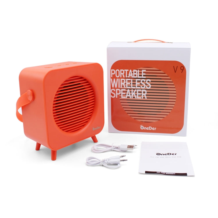 Oneder V9 Fabric Portable Wireless Bluetooth Speaker Portable Card Subwoofer Creative Gift Mini Speaker(Orange) - free shipping - PMC Jewellery - Order now!