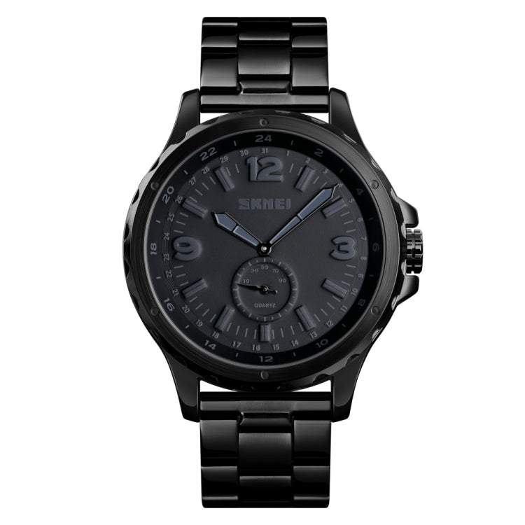 Skmei 1513 Fashion Trendy Steel Band Quartz Watch Mens Waterproof Leisure Watch(Black) - free shipping - PMC TechLife - Order now!