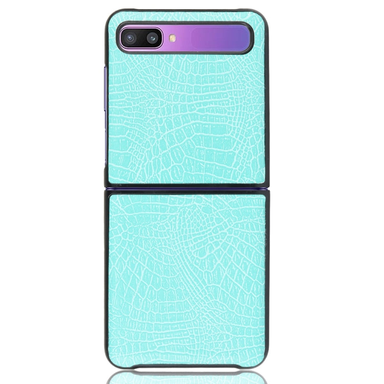 For Galaxy Z Flip Shockproof Crocodile Texture PC + PU Case(Light green) - Galaxy Phone Cases by PMC TechLife | Online Shopping South Africa | PMC TechLife