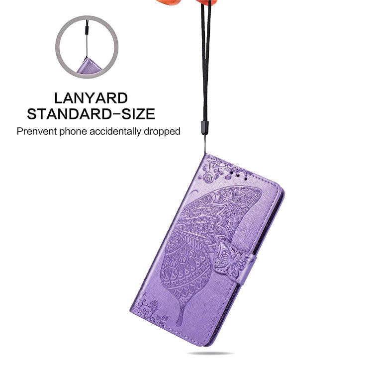 For OPPO F15/A91 Butterfly Love Flower Embossed Horizontal Flip Leather Case with Bracket / Card Slot / Wallet / Lanyard(Light Purple) - OPPO Cases by PMC TechLife | Online Shopping South Africa | PMC TechLife