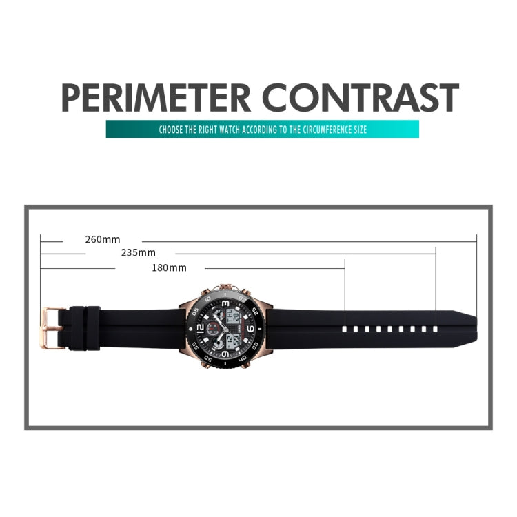 SKMEI 1538 Multi-Function Time Large Dial Steel Belt Men  Casual Sports Electronic Watch(Silver-Silicone Belt) - free shipping - PMC TechLife - Order now!