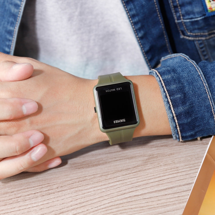 SKMEI 1541 Fashion Led Watch Square Couple Model Waterproof Electronic Watch Silicone Watch(Green) - free shipping - PMC TechLife - Order now!