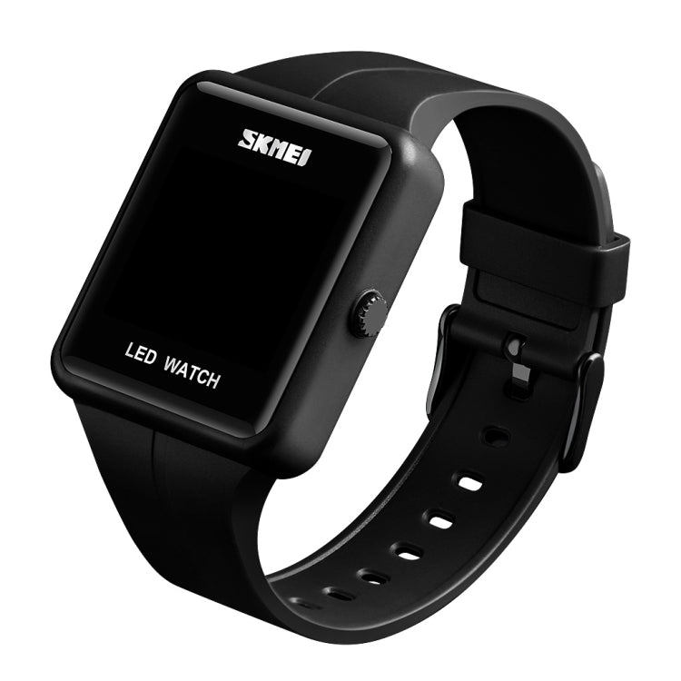 SKMEI 1541 Fashion Led Watch Square Couple Model Waterproof Electronic Watch Silicone Watch(Black) - free shipping - PMC TechLife - Order now!