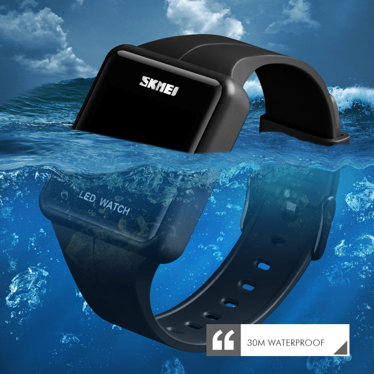 SKMEI 1541 Fashion Led Watch Square Couple Model Waterproof Electronic Watch Silicone Watch(Black) - free shipping - PMC TechLife - Order now!