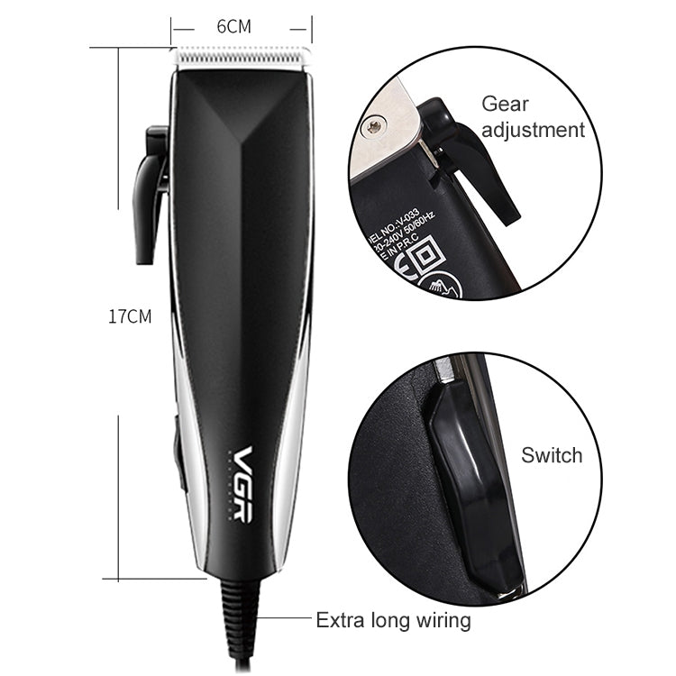 VGR V-033 9W 8 in 1 Electric Hair Clipper with Line, Plug Type: EU Plug - free shipping - PMC TechLife - Order now!