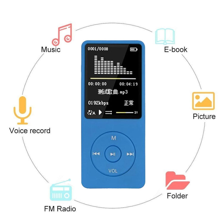 Fashion Portable LCD Screen FM Radio Video Games Movie MP3 MP4 Player Mini Walkman, Memory Capacity:4GB(Blue) - MP3 Player by PMC TechLife | Online Shopping South Africa | PMC TechLife | Buy Now Pay Later Mobicred