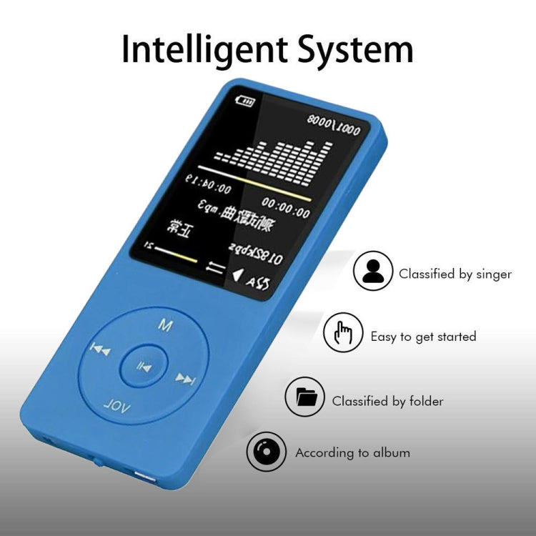 Fashion Portable LCD Screen FM Radio Video Games Movie MP3 MP4 Player Mini Walkman, Memory Capacity:8GB(Blue) - MP3 Player by PMC TechLife | Online Shopping South Africa | PMC TechLife | Buy Now Pay Later Mobicred