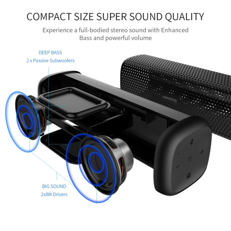 meidong MD-6110 Portable wireless Bluetooth Speaker Stereo 15W TF Music Subwoofer Metal Speakers for Outdoor - free shipping - PMC Jewellery - Order now!
