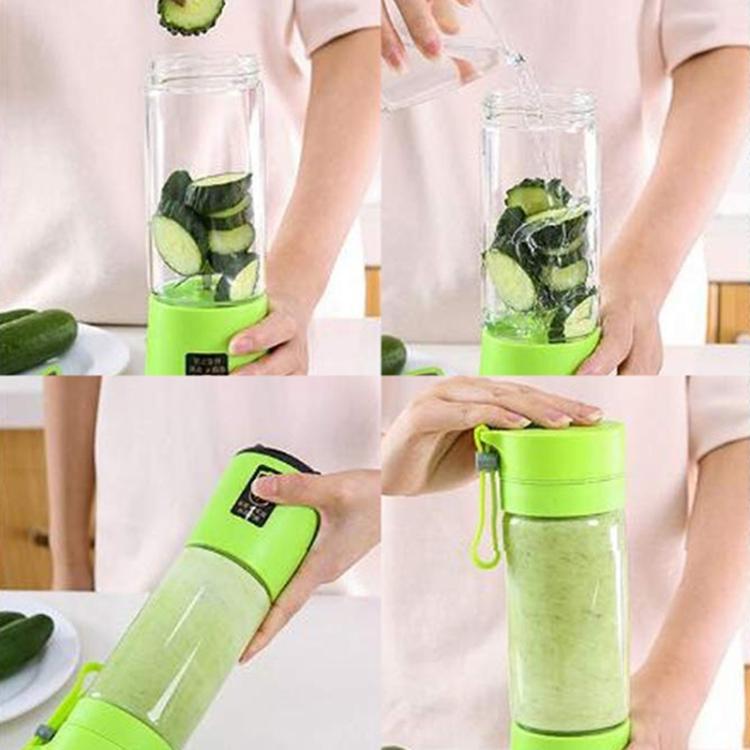 USB Rechargeable Electric Automatic Vegetable Fruit Citrus Orange Juice Maker Cup Mixer Bottle (380ML)(6 Blades Pink) - free shipping - PMC TechLife - Order now!