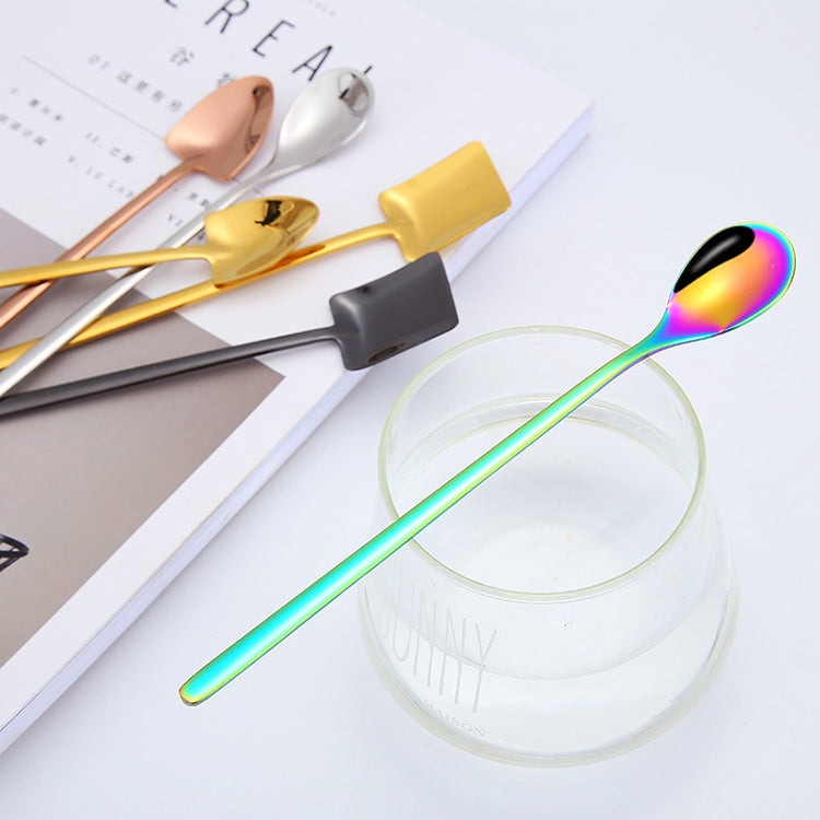 2 PCS Stainless Steel Spoon Creative Coffee Spoon Bar Ice Spoon Gold Plated Long Stirring Spoon, Style:Pointed Spoon, Color:Rose Gold - free shipping - PMC TechLife - Order now!