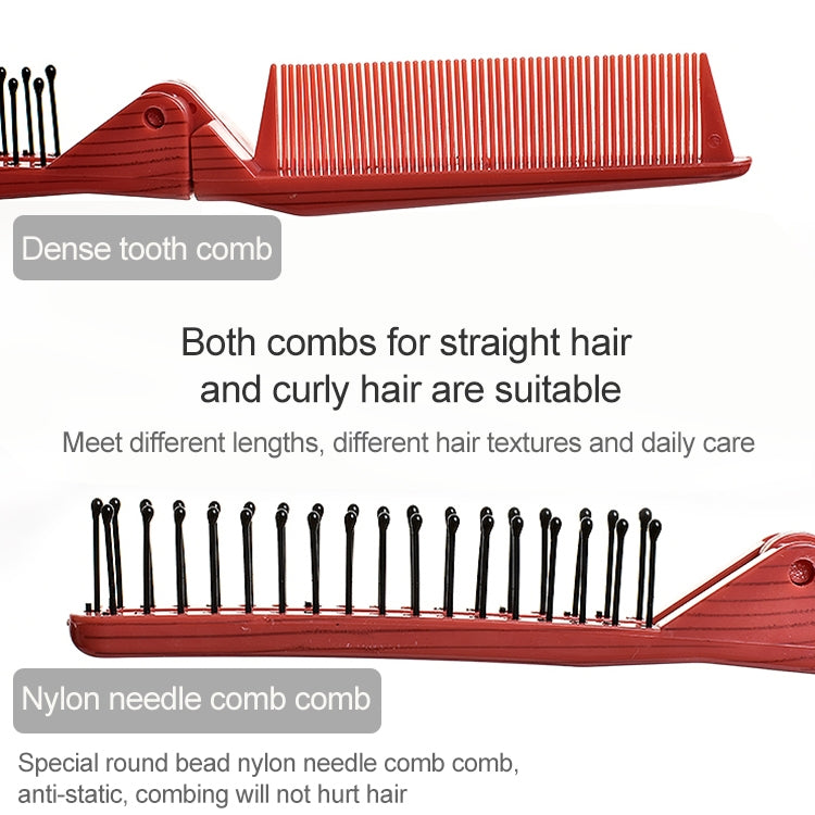Portable Travel Folding Comb Anti-static Massage Comb(Rose Red) - free shipping - PMC TechLife - Order now!