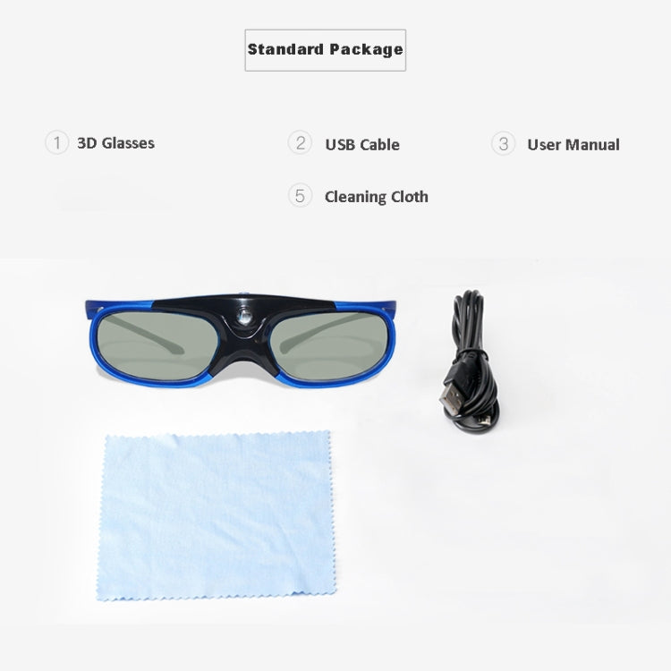 Active Shutter Rechargeable 3D Glasses Support 96HZ/120HZ/144HZ For XGIMI Z4X Z5 H1 JmGo G1 G3 X1 BenQ Acer & DLP LINK Projector - VR Headset by PMC TechLife | Online Shopping South Africa | PMC TechLife