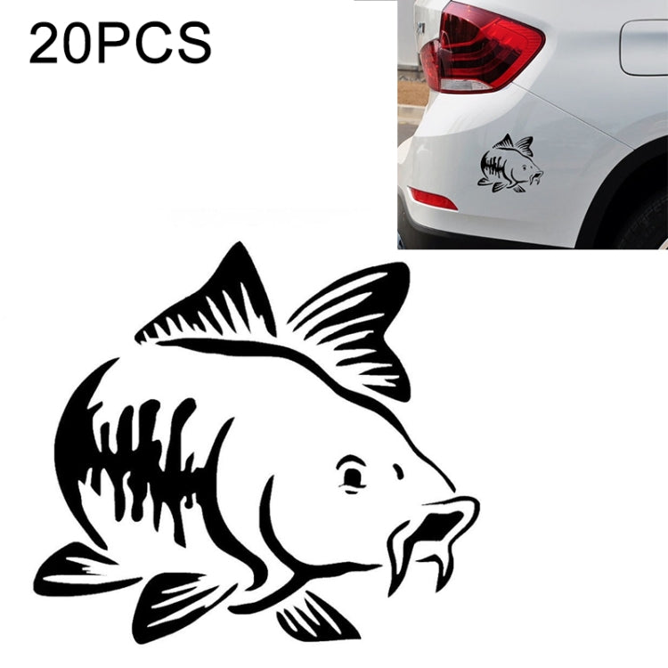20 PCS Carp Fish Shape Window Car Sticker Reflective Car Styling Decoration(Black) - Decorative Sticker by PMC TechLife | Online Shopping South Africa | PMC TechLife | Buy Now Pay Later Mobicred